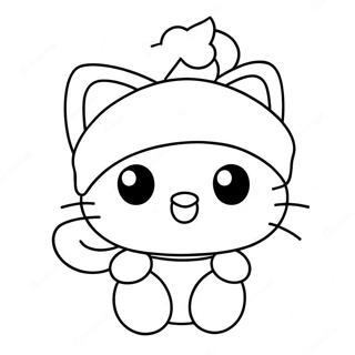 Hello Kitty I En Julehat Farvelaegningsside 12581-9872