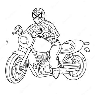 Spiderman Motorcykel Farvelægningsider