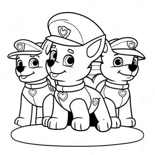 Paw Patrol Valentinsdag Farvelægningsider