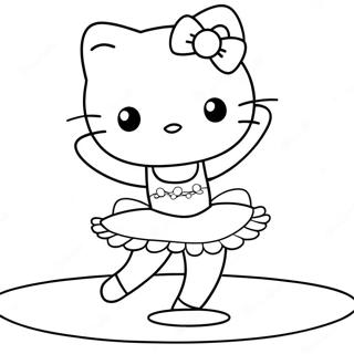 Hello Kitty Ballerina Danser Pa Scenen Farvelaegningsside 23182-18346