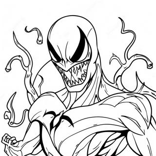 Uhyggelig Anti Venom Med Symbiote Tentakler Farvelaegningsside 32874-25989