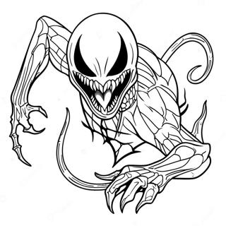 Uhyggelig Anti Venom Med Symbiote Tentakler Farvelaegningsside 32874-25991