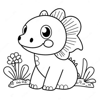 Sod Minecraft Axolotl Med Blomster Farvelaegningsside 33354-26370