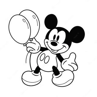 Glad Mickey Mouse Med Balloner Farvelaegningssider 37274-29479