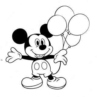 Glad Mickey Mouse Med Balloner Farvelaegningssider 37274-29480