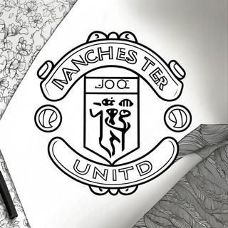 Manchester United Logo Farvelaegningsside 37373-29553