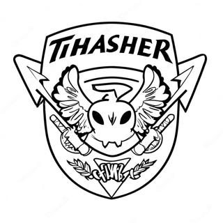 Thrasher Skateboard Logo Farvelaegningsside 38873-30756