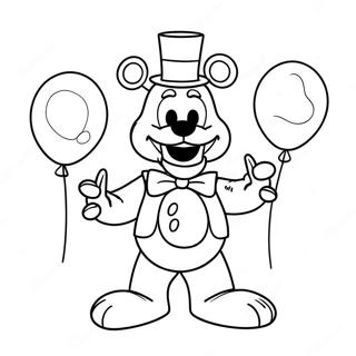 Funtime Freddy Med Balloner Farvelaegningsside 40424-31950