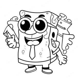 Cool Gangster Spongebob Med Solbriller Malebog 42474-33554