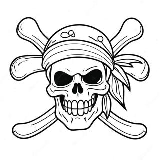 Farverig Piratskull Flag Farvelaegningsside 49414-39082