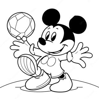 Mickey Mouse Spiller Fodbold Farvelaegningsside 50294-39773