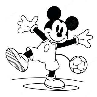 Mickey Mouse Spiller Fodbold Farvelaegningsside 50294-39774