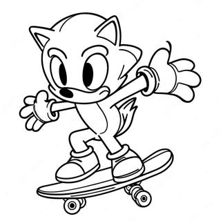 Sonic Udforer Tricks Pa Skateboard Farvelaegningsside 58934-46630