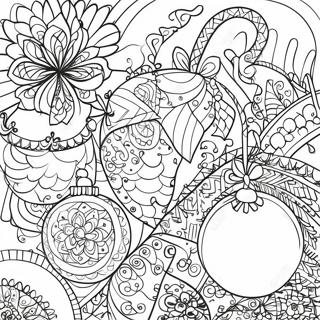 Jule Zentangle Mønstre Farvelægningsider