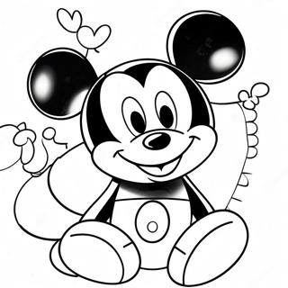 Mickey Mouse Fodselsdagsfejring Farvelaegningsside 65764-52050