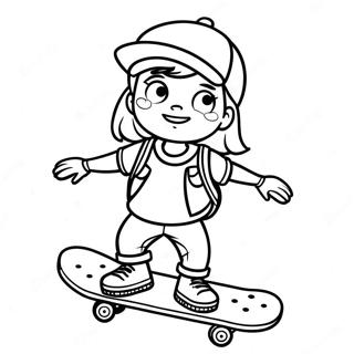 Tomboy Figur Med Skateboard Malebog 68134-53920